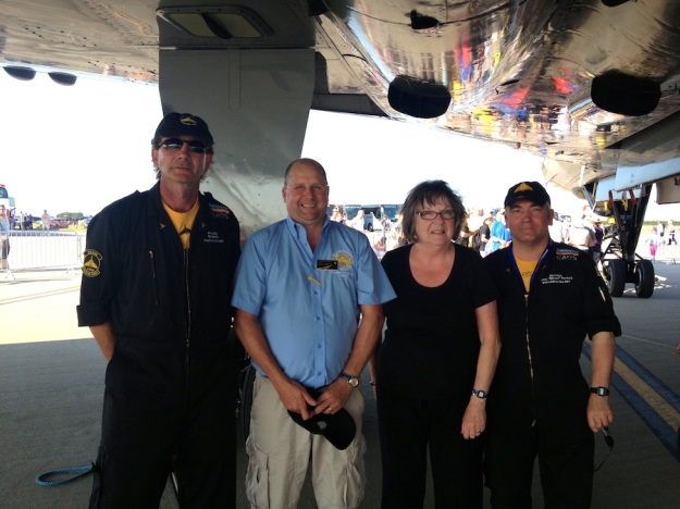 Ray, Andrew, Kate & Mouse under the aircraft.